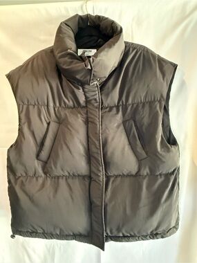 Double Zero Black Quilted Puffer Vest